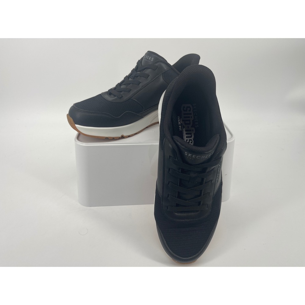 Skechers Hands Free Slip-ins Uno Stand On Air Mens 10 Wide Black Sneakers Shoes